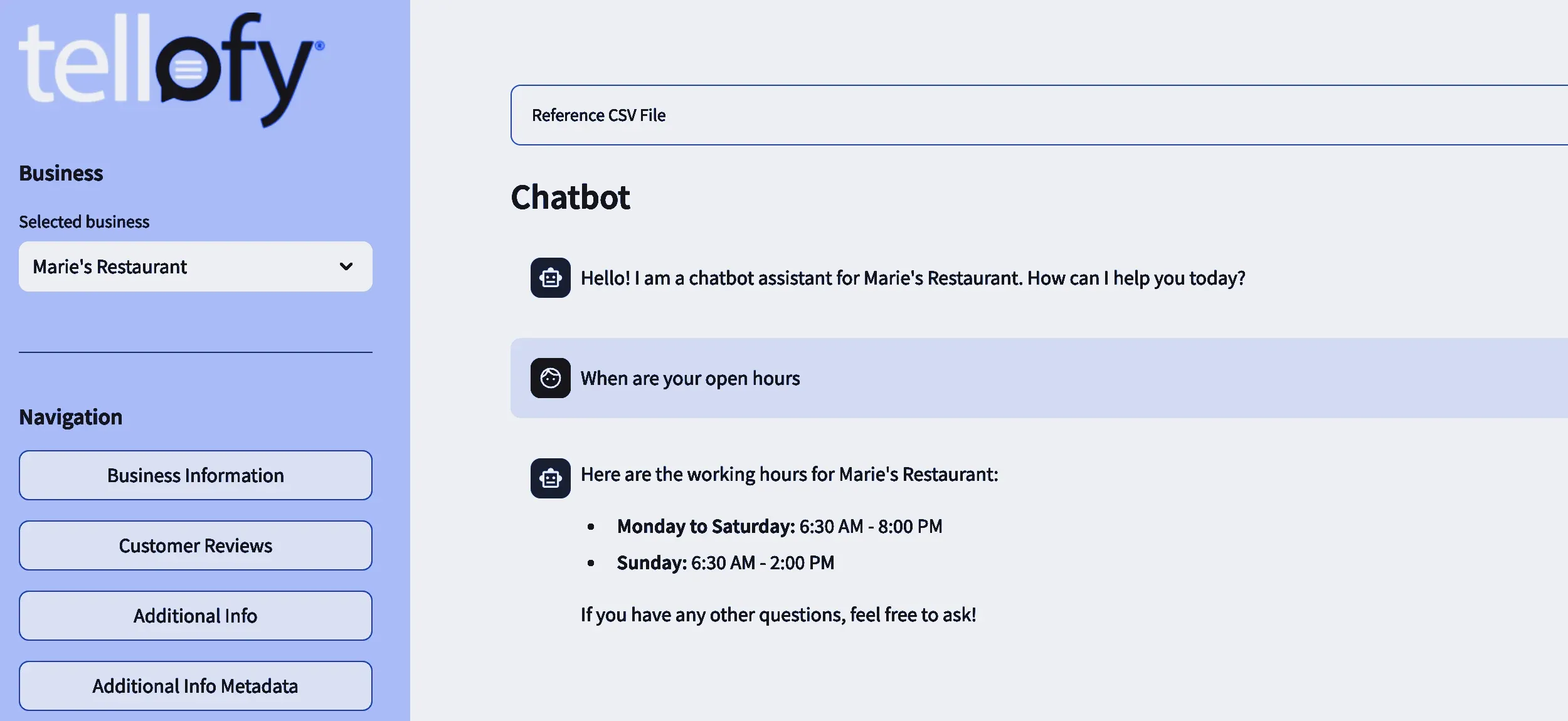 Tellofy — AI customer-support chatbot